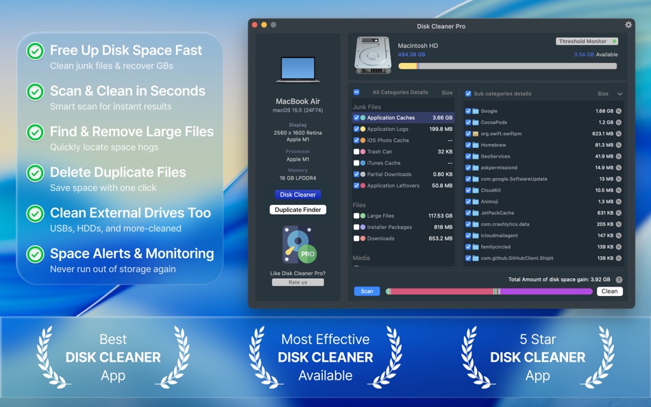 #1. Disk Cleaner PRO App (macOS) 由: AppYogi Software