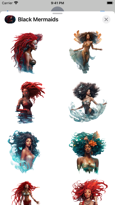Black Mermaid Stickers Screenshot