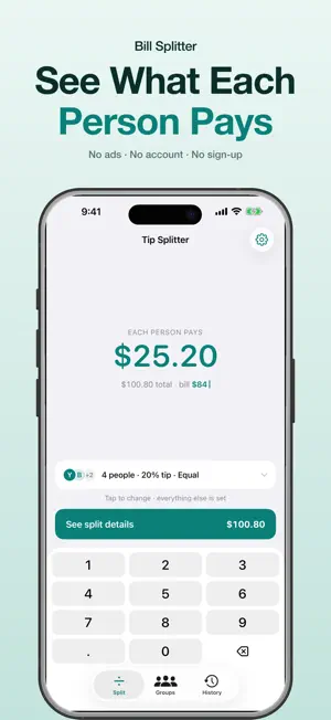 Tip Calculator: Split Bills screenshot 1