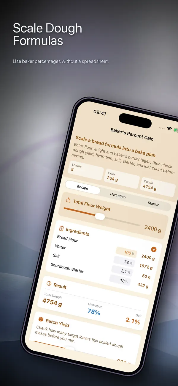 Screenshot #1 pour Baker's Percent Calc
