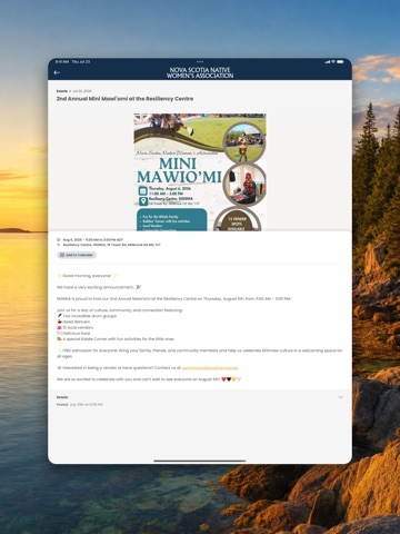NS Native Women's Association iPad screenshot