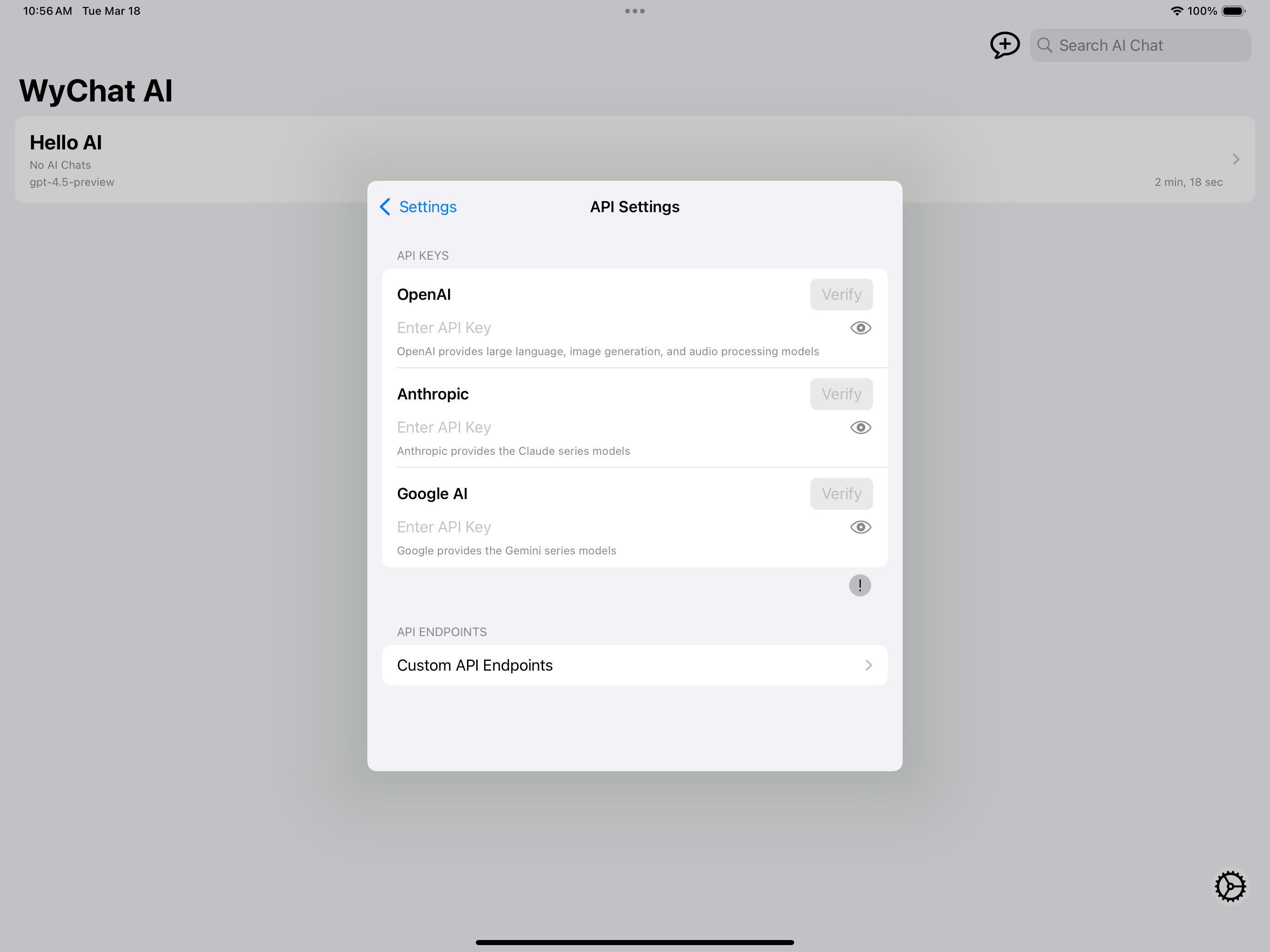 WyChat AI - Client de AI Chat