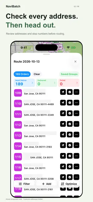 NaviBatch Route Planner screenshot 2