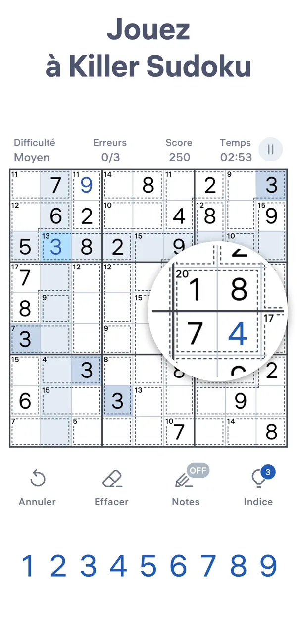 Screenshot #1 pour Killer Sudoku par Sudoku.com