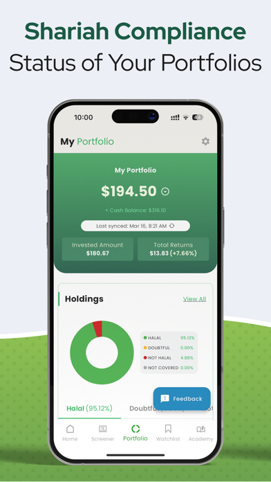 Musaffa: Halal Stocks & ETFs Screenshot