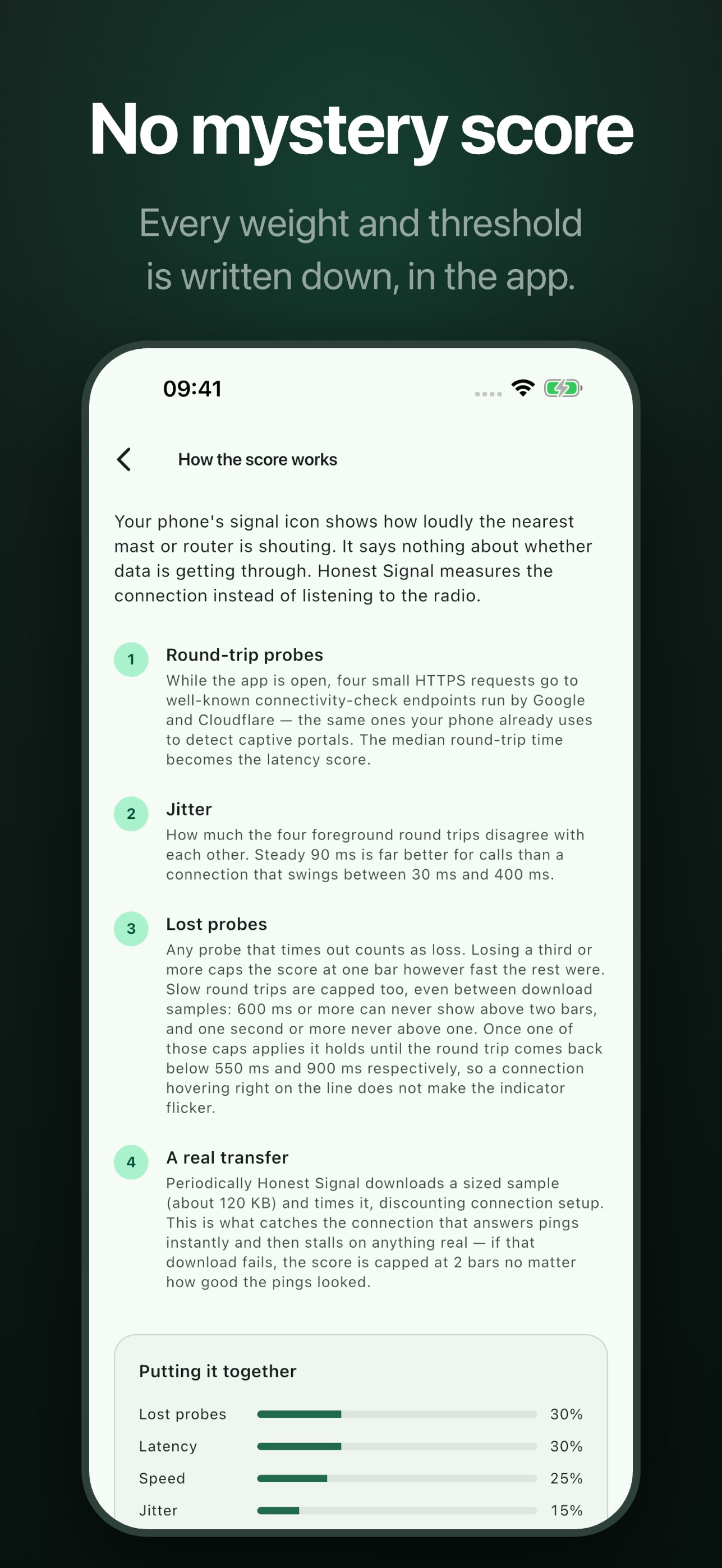 Screenshot 4 of Honest Signal: Network Quality