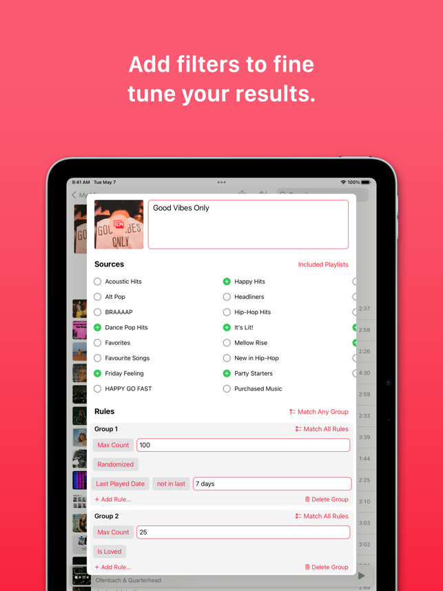 ‎Miximum: Smart Playlist Maker Screenshot