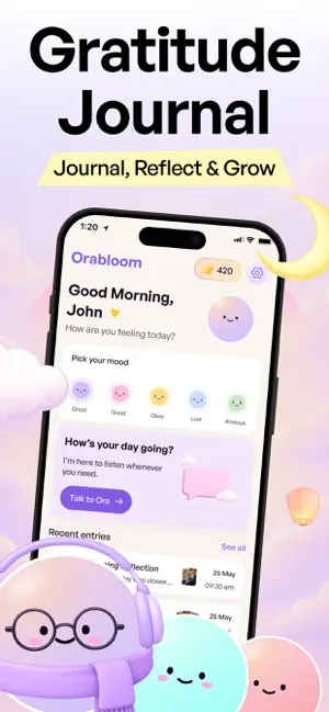 Gratitude Journal: OraBloom AI screenshot 1