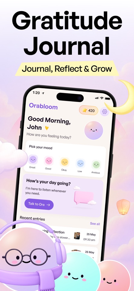 Gratitude Journal: OraBloom AI screenshot 1