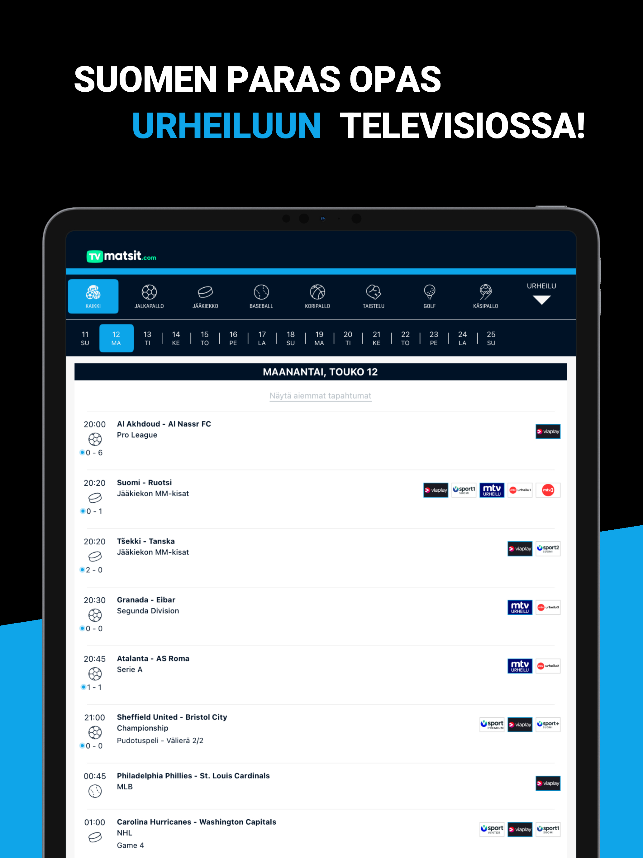 TVmatsit - Urheilua tv:ssä