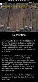 Central Oregon Climbing app screenshot