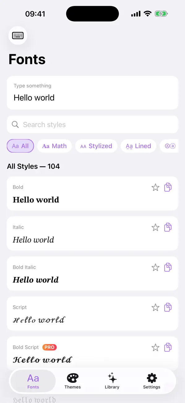 Fonty — Fancy Text Keyboard screenshot