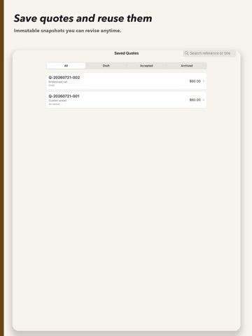 Permanent Jewelry Quick COGS iPad screenshot