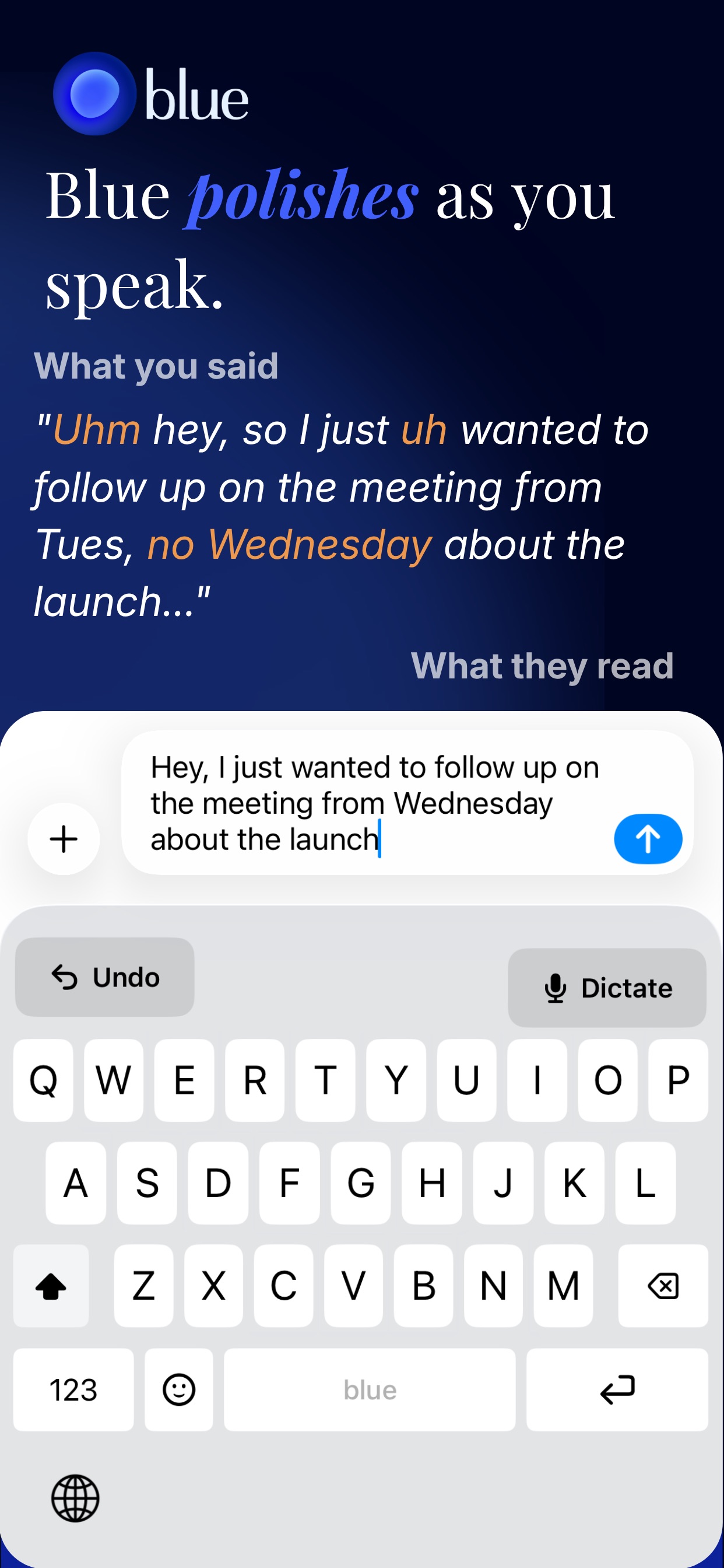 Blue Smart Dictation Keyboard screenshot 2