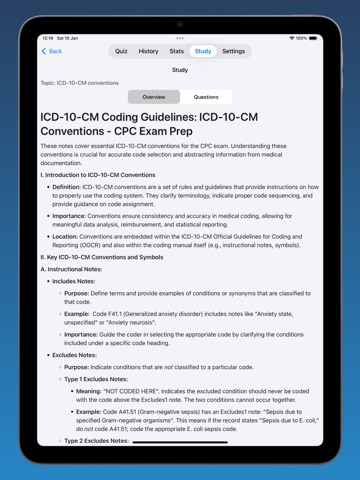 CPC Exam Prep iPad screenshot