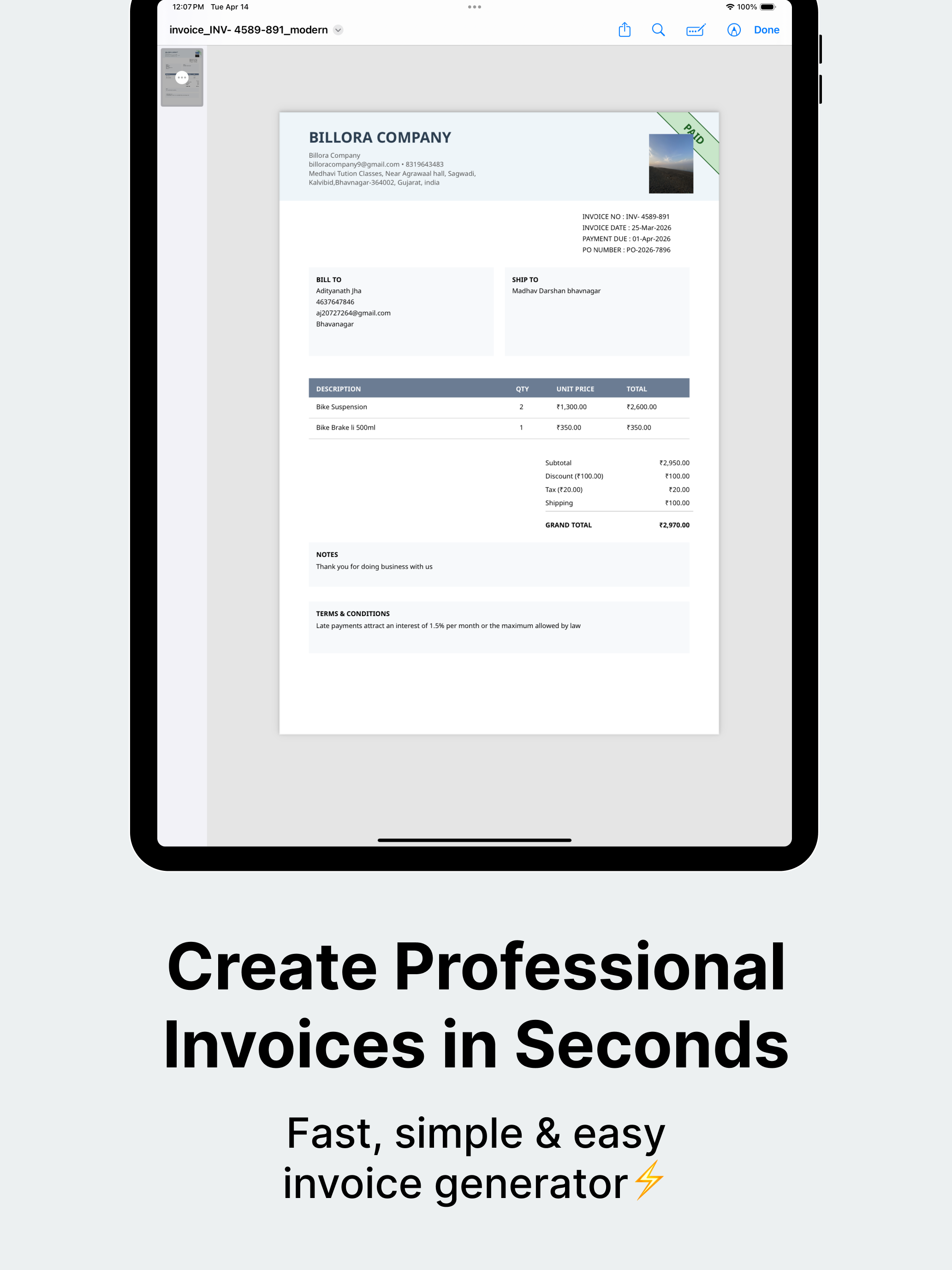 Billora: Invoice & Billing
