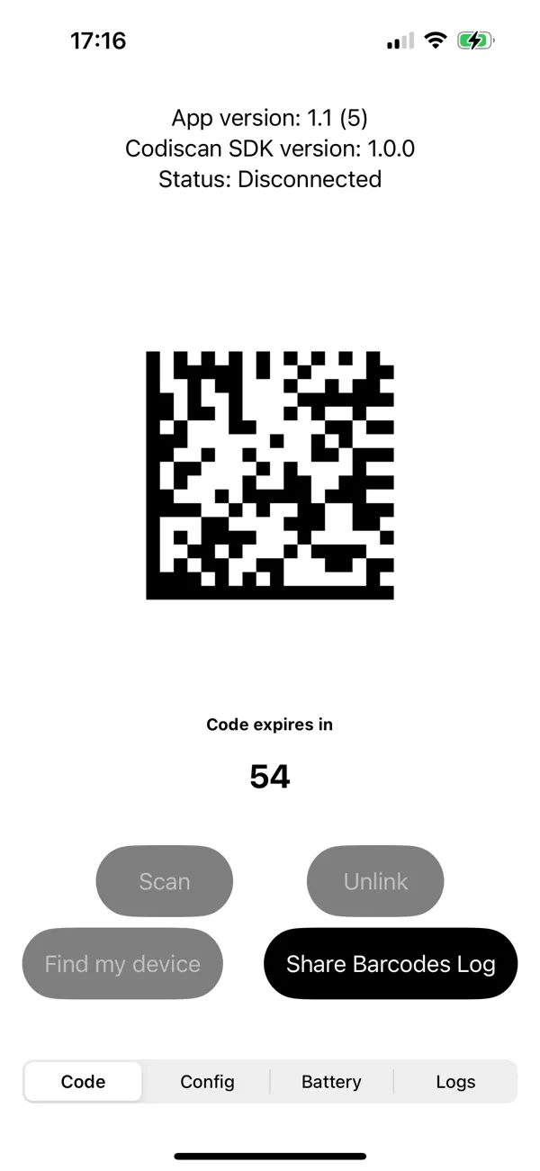 #1. Codiscan SDK Sample (iOS) Göre: Datalogic IP Tech S.r.l.