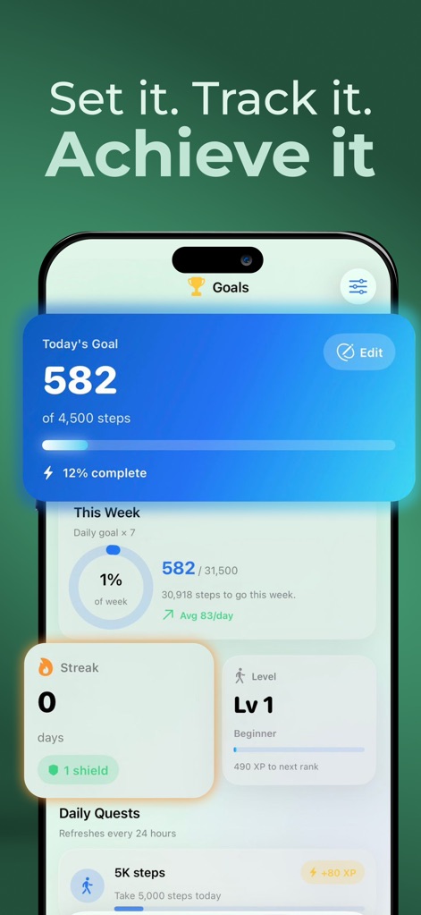 Step Up: Count & Track Steps - Health & Fitness App | MWM