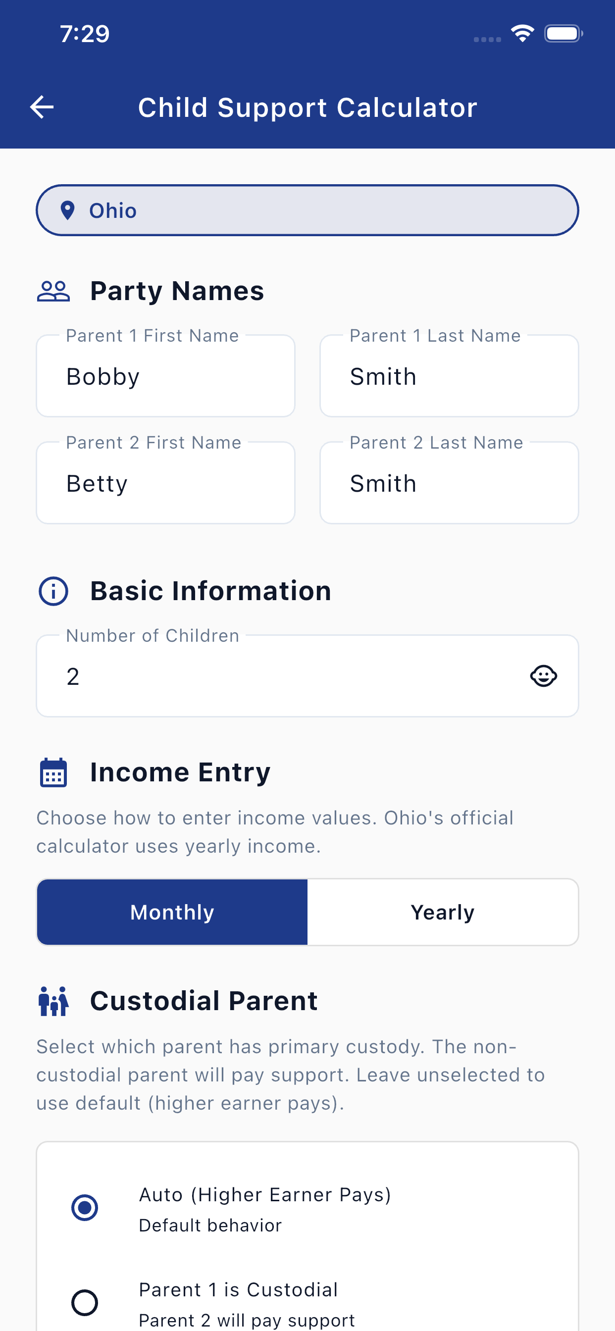 Juno Child Support Calculator screenshot 5