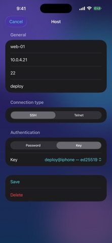 PureTerm: SSH & Telnet Client screenshot 4