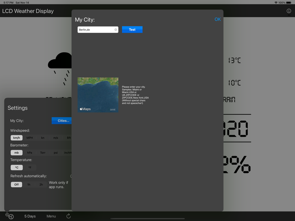 #3. LCD Weather Display (iOS) 由: Kai Bruchmann