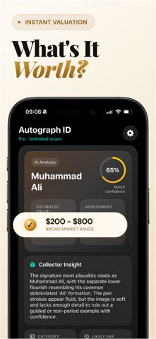 Autograph Identifier: AI Value iPhone screenshot