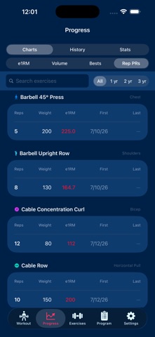 GymLedger-Gym Workout Tracking Screenshot 1 of 7