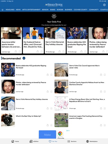 Sierra Vista Herald/Review iPad screenshot