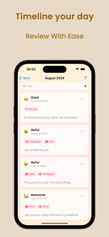 Mood Tracker: CLY Daily Mood iPhone screenshot
