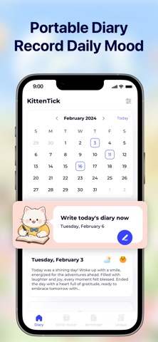KittenTick: Diary & Reminder Screenshot 2 of 5