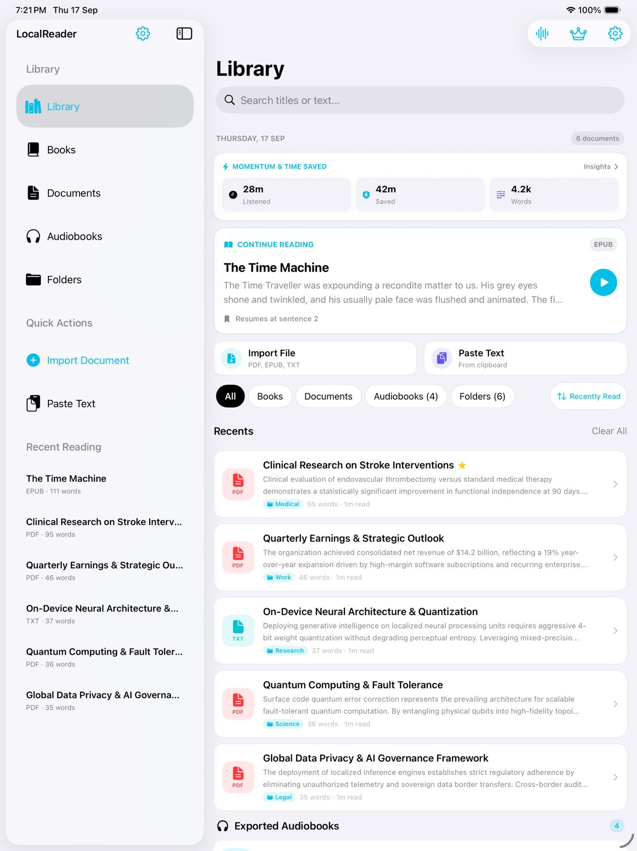 Screenshot 6 of LocalReader — Voice Reader