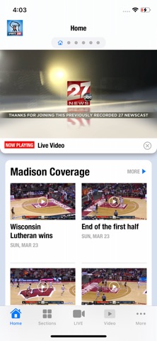 WIAA Sports Live iPhone screenshot