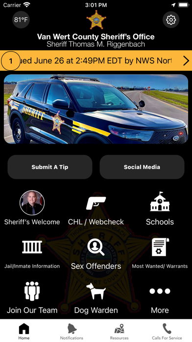 Van Wert County Sheriff OH Screenshot