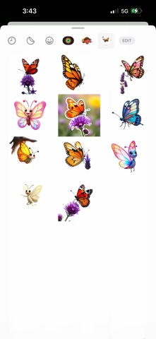 Summer Butterflies Stickers iPhone screenshot