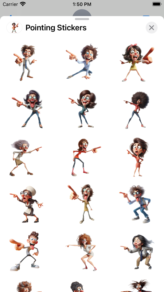#1. Pointing Stickers (iOS) Podle: Paul Scott