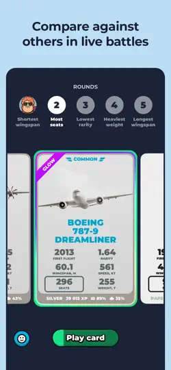 Скриншот Skycards By Flightradar24 на iPhone 6