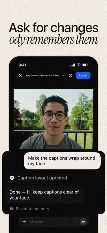 Ody: AI Video Editing Agent screenshot 2 of 4