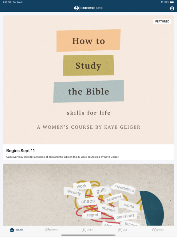 Mariners iPad screenshot 1 - Lifestyle app