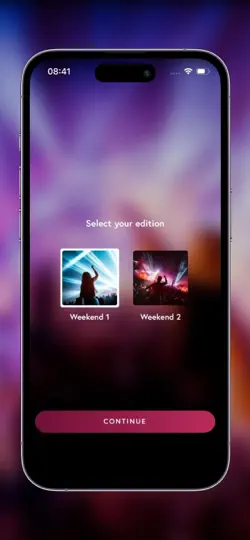 Captura de pantalla de Tomorrowland Belgium en iPhone 4
