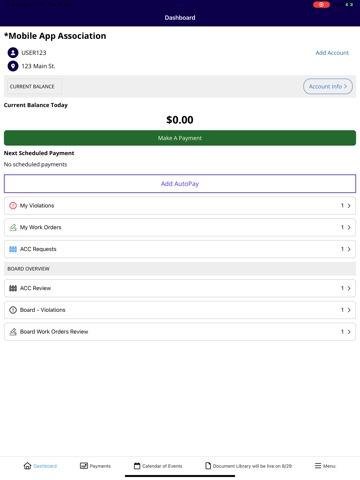 Royale Management Services HOA iPad screenshot