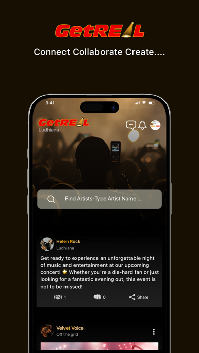 GetREAL-Artist Booking App Screenshot