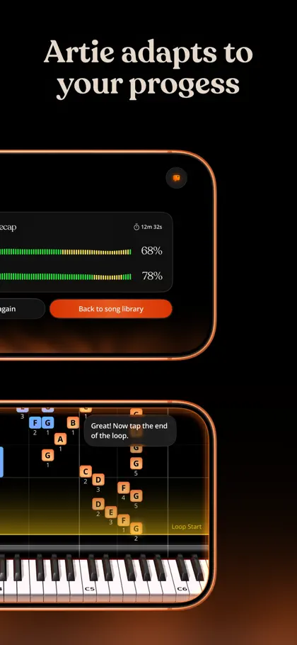 Screenshot 4 di 6 di Artie: Learn Piano with AI