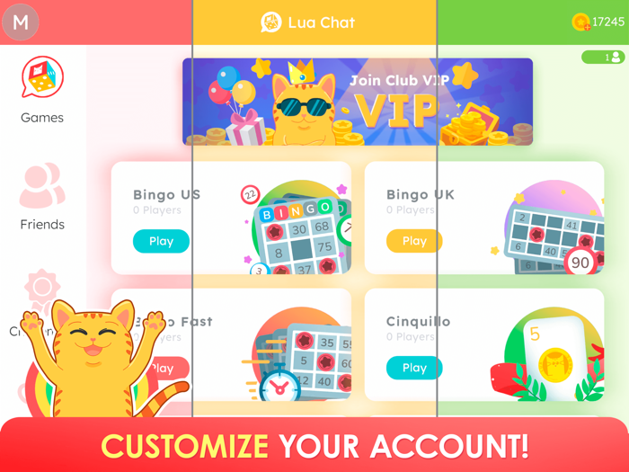 Lua Chat Bingo Ludo and Cards
