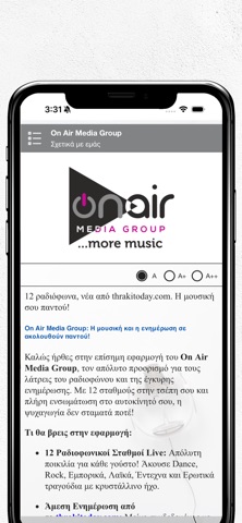 On Air Media Group iPhone screenshot