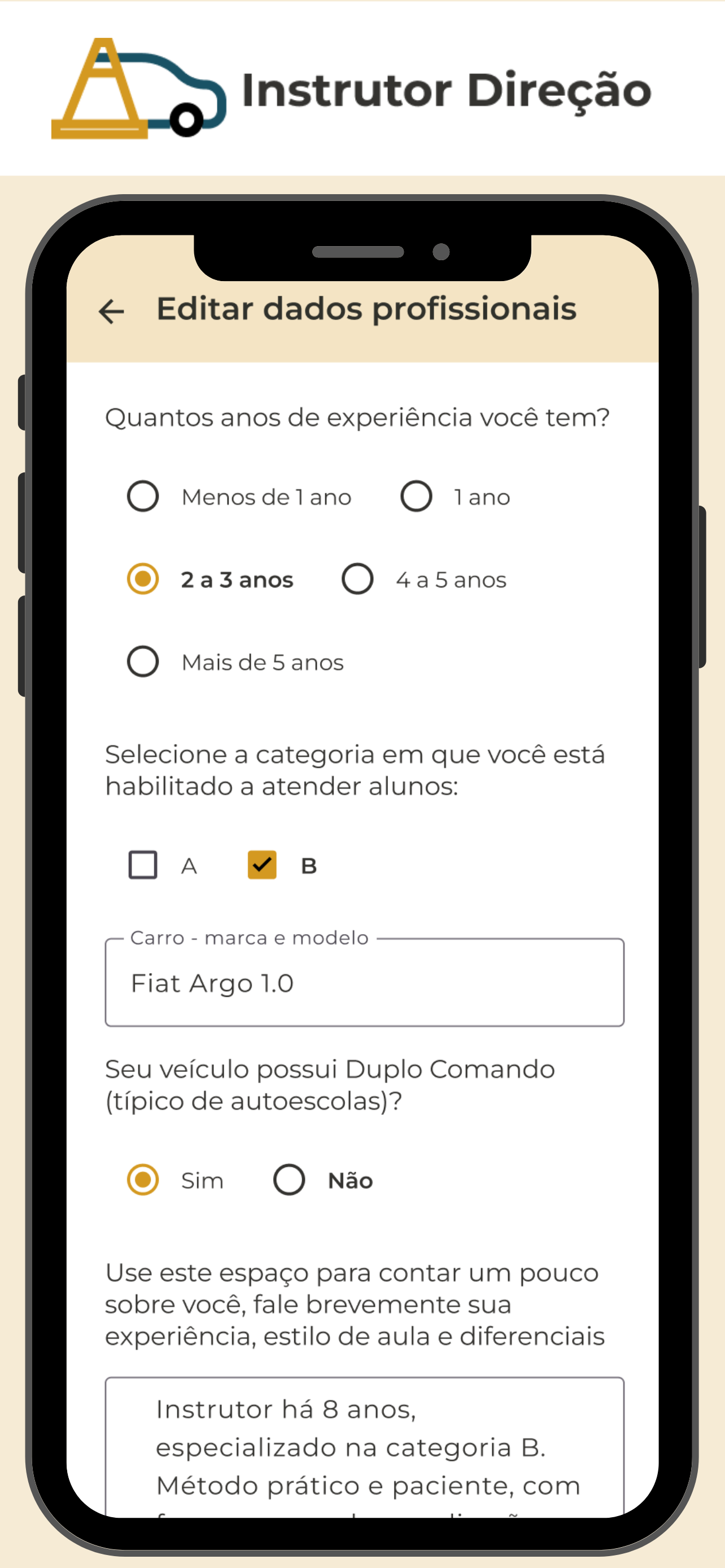 Instrutor Direção