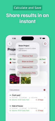 Mulching Calculator screenshot