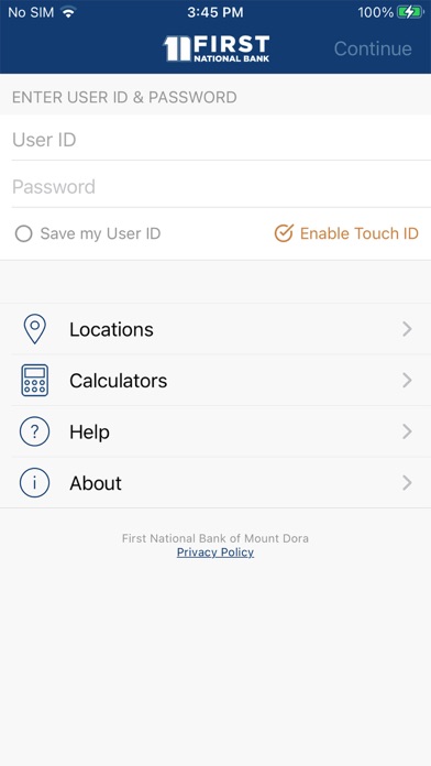 First National Bank Mount Dora Screenshot