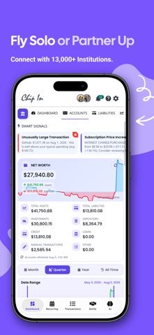 Chip In - Couples Finances iPhone screenshot