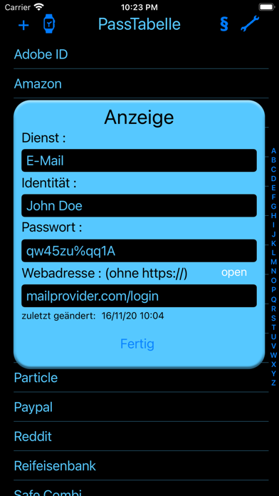 Screenshot #2 pour PassTabelle