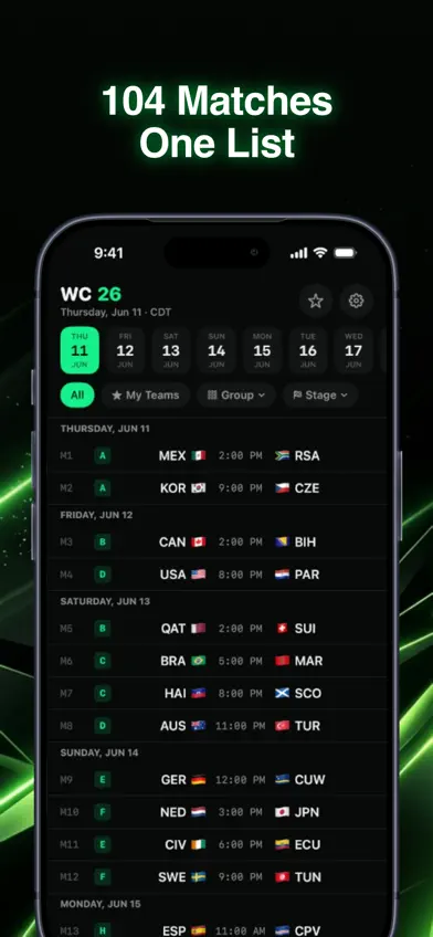 WC26 Soccer Schedule 2026 screenshot 1